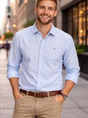 Vineyard Vines Light Blue Button-Down Oxford Shirt